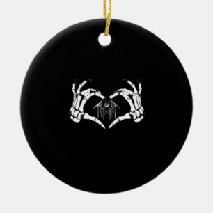 Skeletons Token Heart Händer Julgransprydnad Keramik