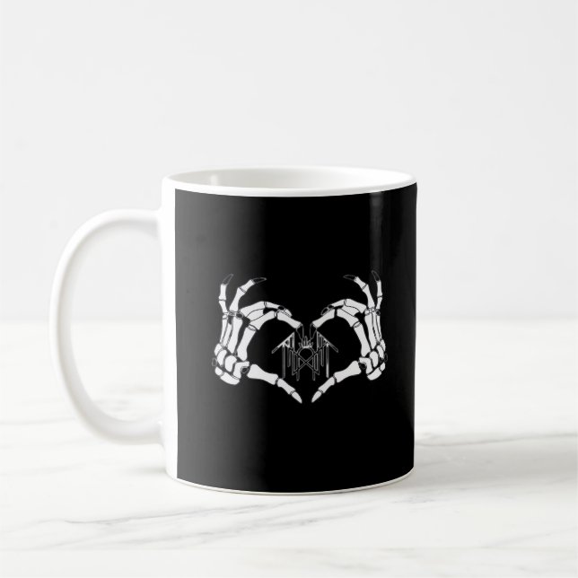 Skeletons Token Heart Händer Kaffemugg (Vänster)