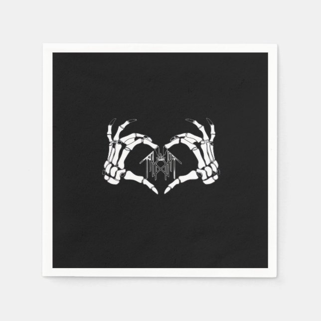 Skeletons Token Heart Händer Pappersservett (Framsidan)