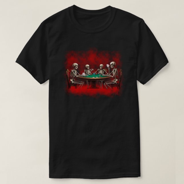 Skeletons uppspelningspoker T-Shirt (Design framsida)