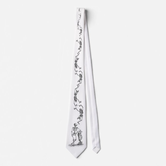 Skeletons (vit ryggrad) - Manar Halloween Tie Slips (Framsida)