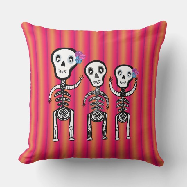 Skeletonutformning Pillow Kudde (Framsida)
