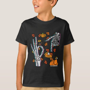 Skelett 67 Meme Rolig Thanksgiving 6 7 Pojkar Ungd T Shirt