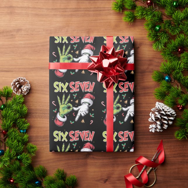 Skelett 6 7 Jul Six Seven Meme Xmas Presentpapper (Julgåva)