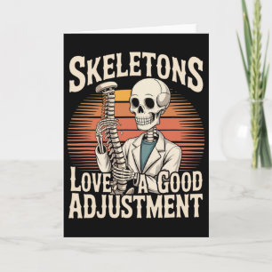 Skelett älskar en bra justering Halloween Osteopat Kort
