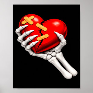 Skelett &amp; hjärtekrossad anti valentin singel poster