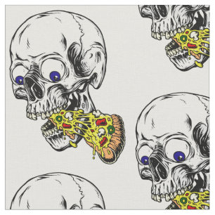 skelett äter pizza tyg