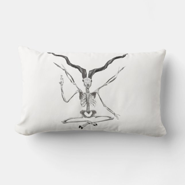 Skelett Baphomet kudde (Framsida)