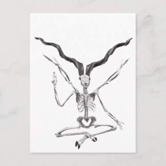 Skelett Baphomet-platta Vykort