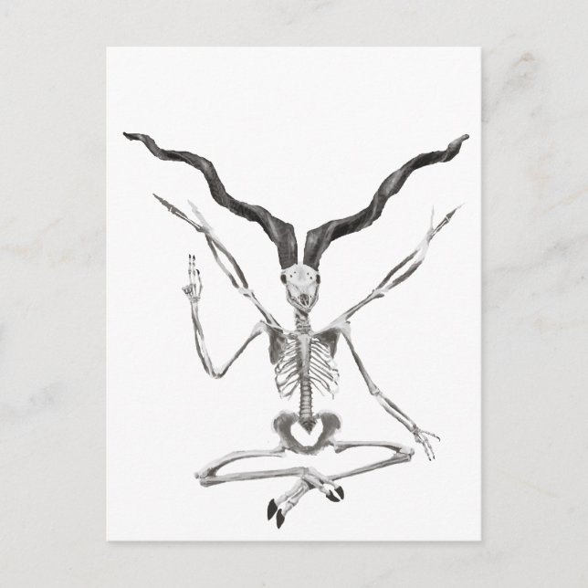 Skelett Baphomet-platta Vykort (Framsida)
