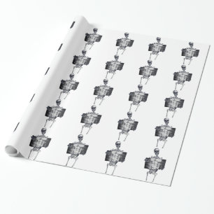 Skelett- belagd med tegel presentpapper