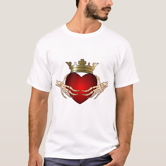 Skelett- Claddagh T-shirt (Framsida)