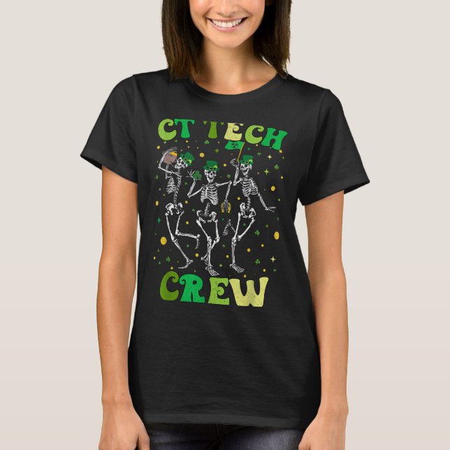 Skelett CT-tekniker St Patricks Computed T Shirt (Framsida)