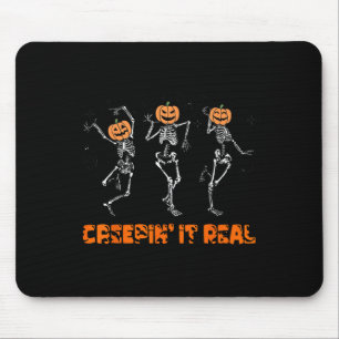 Skelett Dansar Skenar Det Verkliga Halloween Rolig Musmatta
