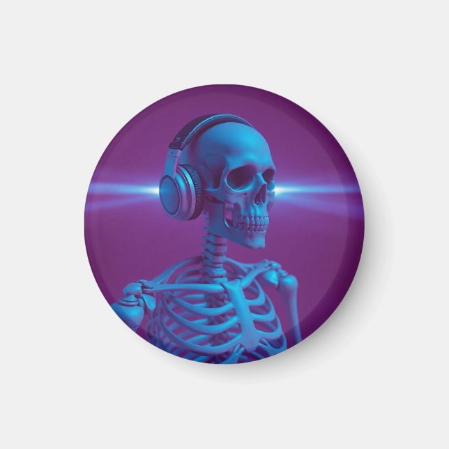 Skelett där musik aldrig dör magnet (Framsidan)