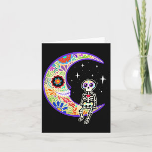 Skelett Dia De Los Muertos Skelett Föreställning Kort