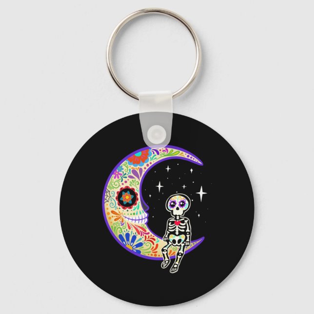 Skelett Dia De Los Muertos Skelett Föreställning Nyckelring (Framsida)