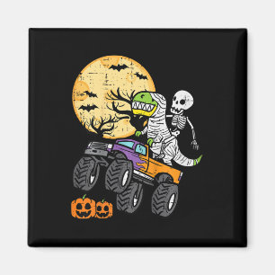 Skelett Dino Monster Truck Halloween Kostym Småbar Magnet