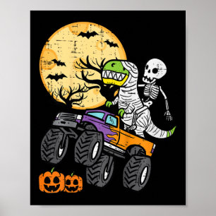 Skelett Dino Monster Truck Halloween Kostym Todd Poster