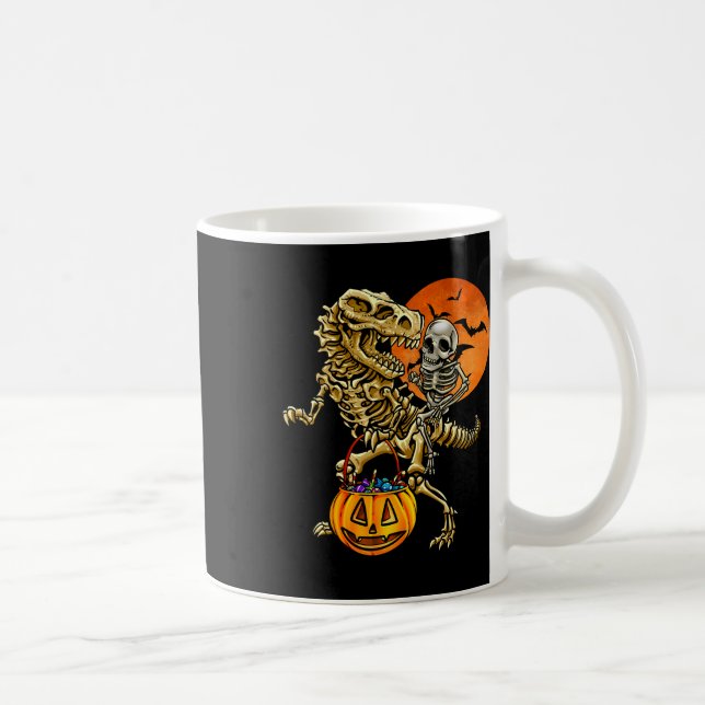 Skelett Dinosaurie Halloween-pumpa för pojkar barn Kaffemugg (Höger)