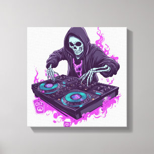Skelett DJ Canvastryck
