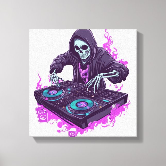 Skelett DJ Canvastryck (Framsida)