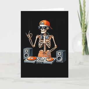 Skelett Dj Halloween-kostym Skivspelare Musik Roli Kort