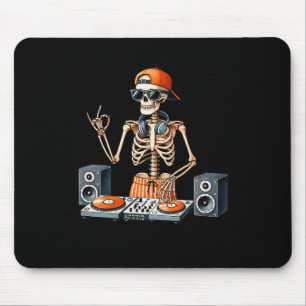 Skelett Dj Halloween-kostym skivspelare Musik Roli Musmatta