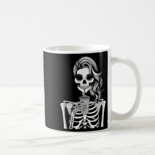 Skelett Dricker Dryck Monokrom Gothic Halloween Kaffemugg