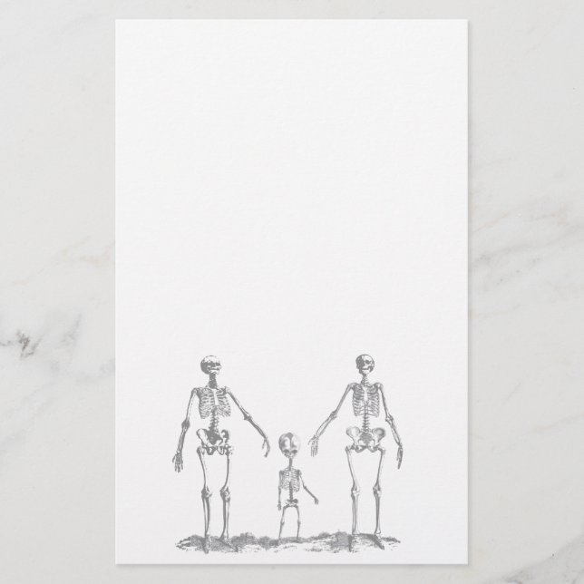 Skelett- familjbrevpapper brevpapper (Framsida)