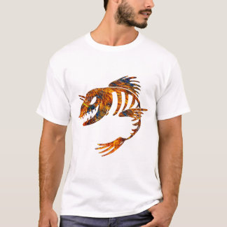 Skelett- fisk t shirt