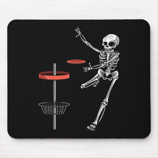 Skelett flygande disk golf Halloween frisbee lätt  Musmatta (Framsidan)