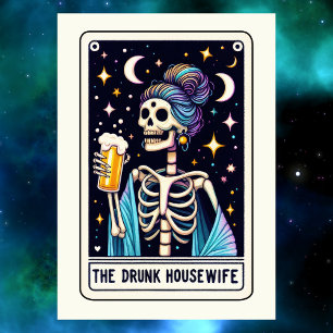 Skelett för mors dag Den berusade hemmafrun Tarot Kort