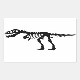 Skelett för TyrannosaursRex Dinosaur Rektangulärt Klistermärke