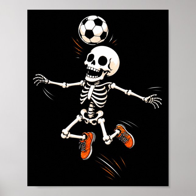 Skelett fotboll halloween kostym pojkar barn poster (Framsidan)