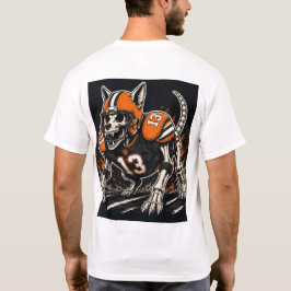 Skelett Fotboll Hund Tecknad Konst T Shirt