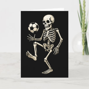 Skelett Fotbollsspelare Kuslig Halloween Fotboll F Kort