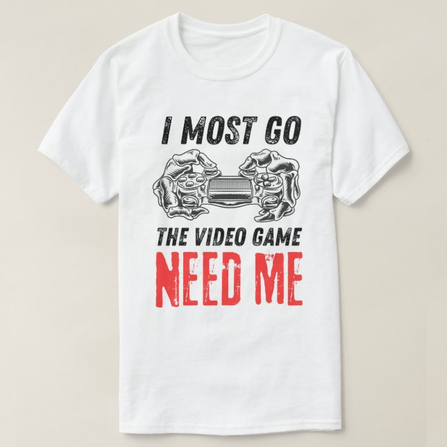 Skelett Gamer Kontrolldesign Behöver Mig Design T Shirt (Design framsida)