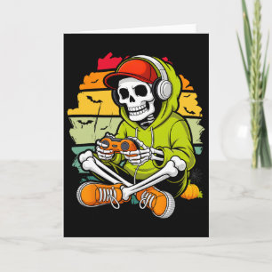 Skelett Gamer Latmaskerad Kostym Cool Video-g Kort