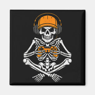 Skelett Gamer Video Spel Halloween Kostym Pojke Magnet