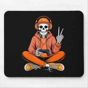 Skelett Gamer Video Spel Halloween Pojkar Män Kid Musmatta