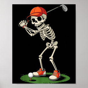 Skelett Golf Halloween Kostym Rolig Pojke Småbarn Poster