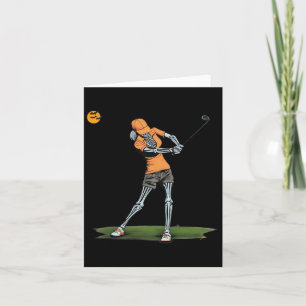 Skelett Golf Rolig Halloween Golf Sport Golferare Kort
