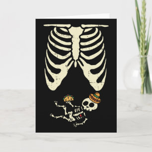 Skelett Gravid Halloween Mexikansk Mamma Kort