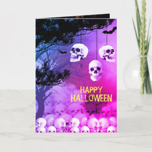 Skelett Halloween-fest galen natt Skalle Helgkort