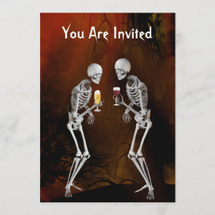 Skelett Halloween-fest-inbjudan Inbjudningar