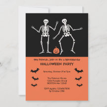 Skelett Halloween-inbjudan