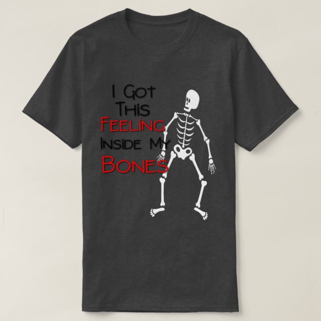 Skelett- Halloween manar T-tröja T-shirt (Design framsida)
