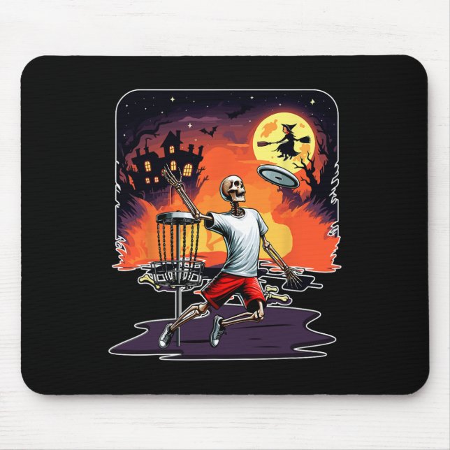 Skelett Halloween-skräckkostym Disc Golf-spelare Musmatta (Framsidan)