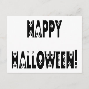 Skelett Halloween-text Vykort